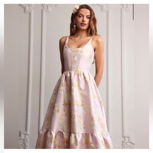 V. Chapman Avery Dress in Light Lilac Baroque Floral NEVER WORN